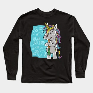 Vegan unicorn funny gift idea Long Sleeve T-Shirt